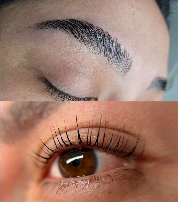 Lashlifting + laminado de ceja antes